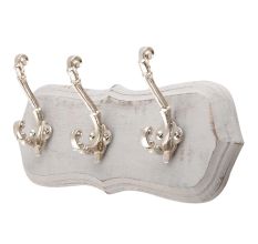 Grey Silver Small Wall Wooden Iron Hooks